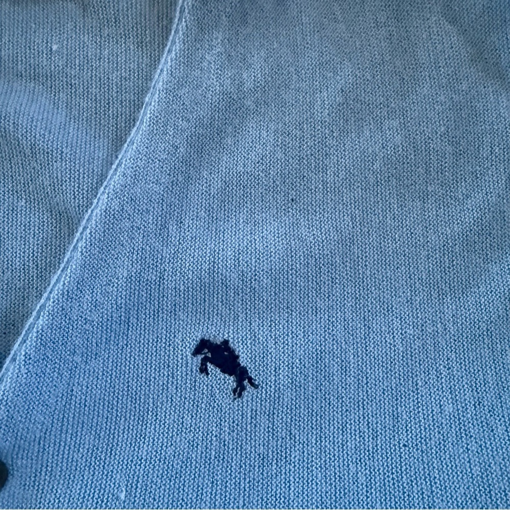 Vintage Cardigan sweater Steeplechase Blue button front horse embroidery XL - Picture 2 of 8